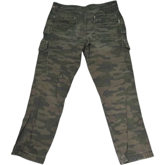Duluth Trading Men’s Flex Fire Hose Camo Cargo Work Pants 38x32 Utility Canvas - Picture 2 of 10